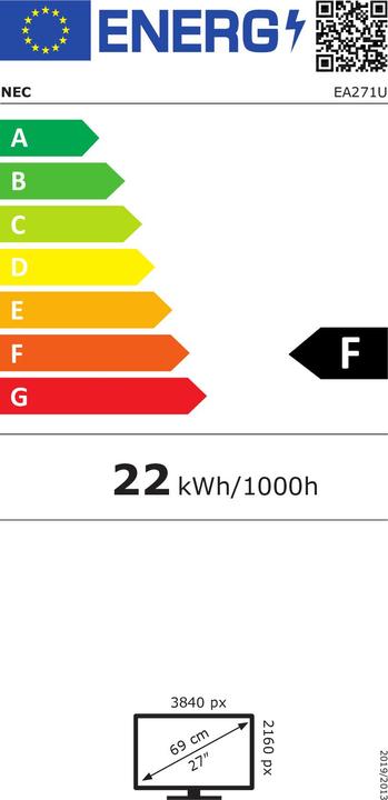 Energie-Label NEC MultiSync EA271U (3840 x 2160 Pixel, 27")