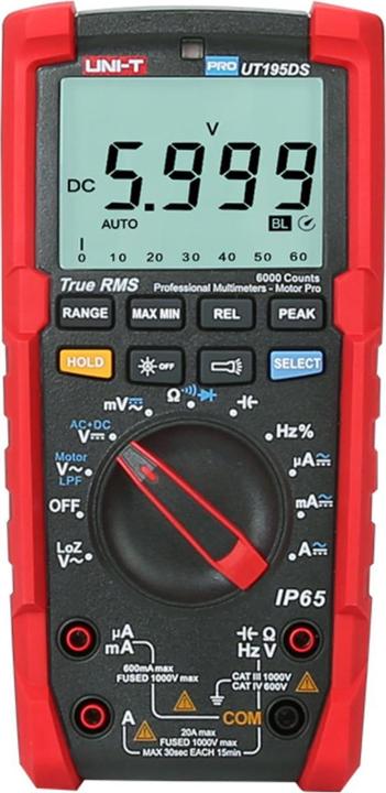 Uni-T Multimètre numérique professionnel UT195DS (CAT III 1000V, CAT IV 600V)