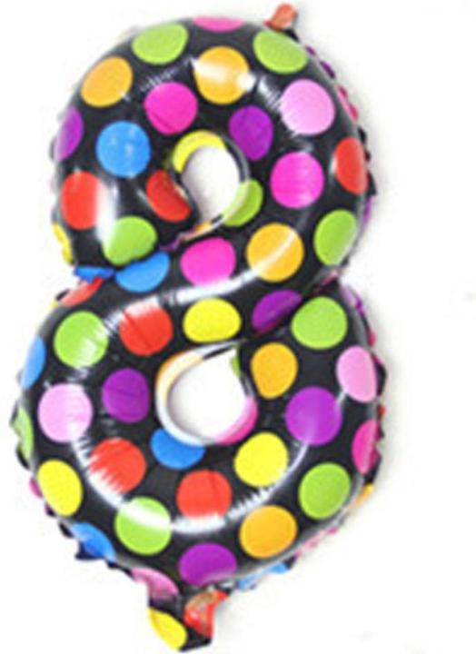 Produktbild Cover-Discount Zahlenballon bunt gepunktet Nummer 8