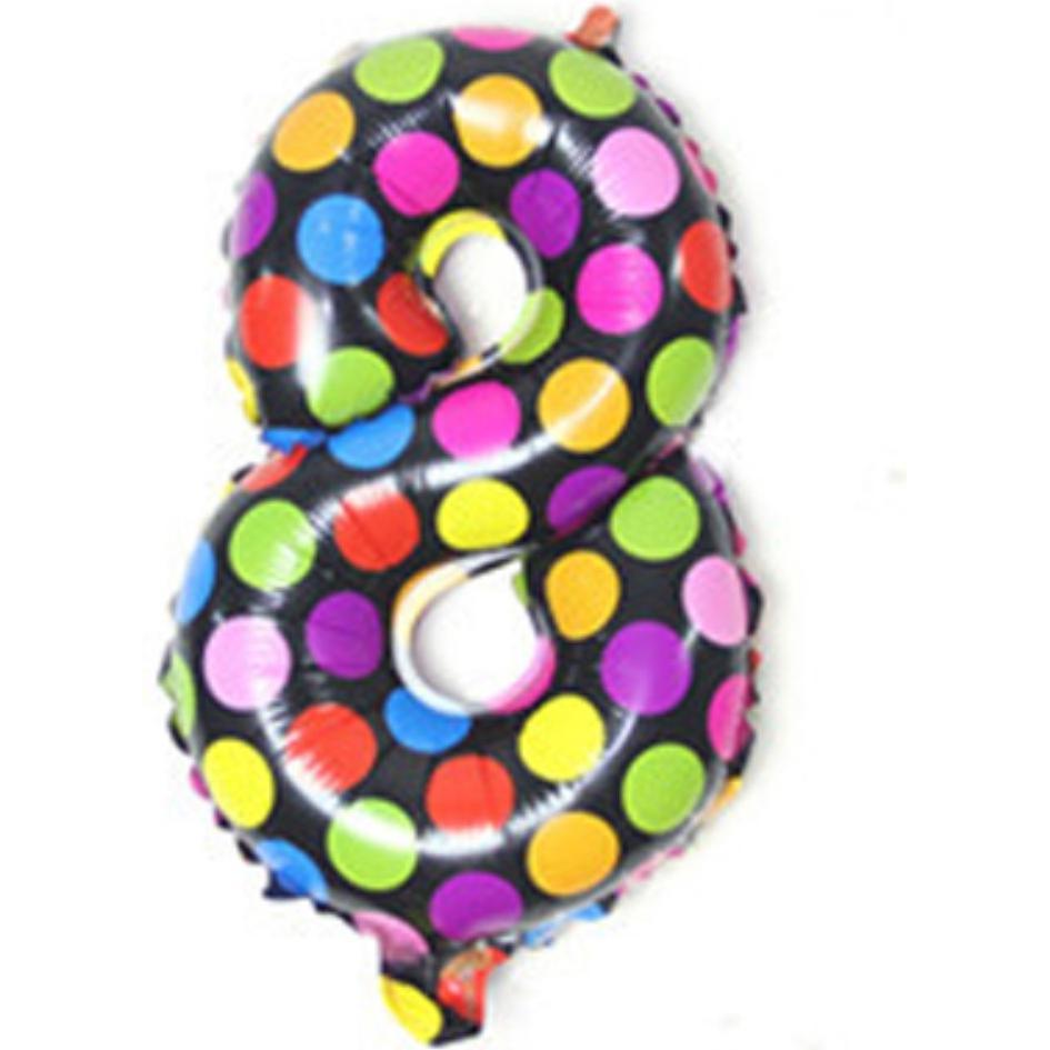 Cover-Discount Zahlenballon bunt gepunktet Nummer 8