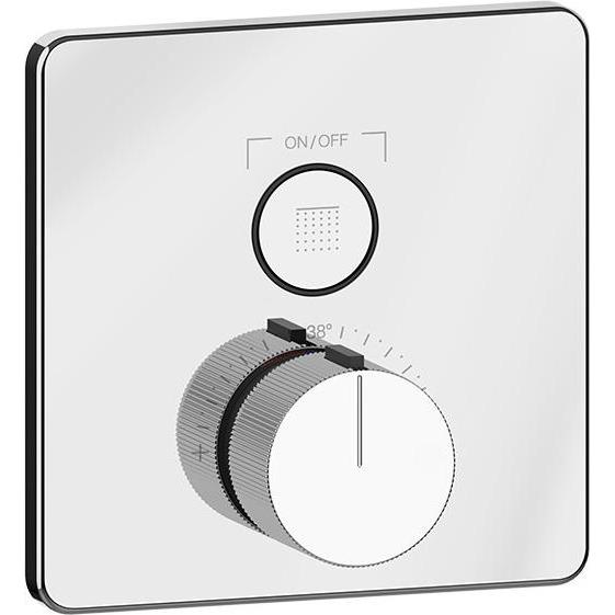 Gessi, Badarmatur, Hi-Fi Fertigmontageset Thermostat mit Tasten-Bedienung on/off. 1-Weg, Wandmontage