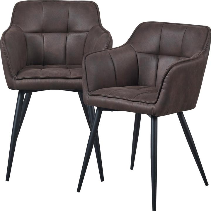 Produktbild En.Casa Esszimmerstuhl 2er Set Birmingham Dunkelbraun