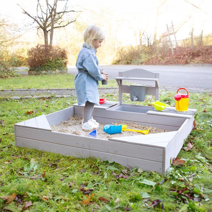 Image du produit Roba Sandkasten mit Matschküche inkl. Abdeckplane
