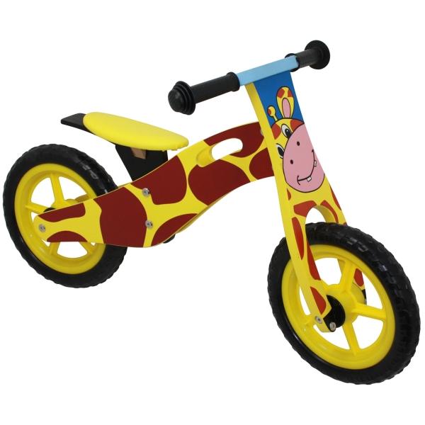 Megaleg Løbecykel Giraf i trae med rigtige lufthjul