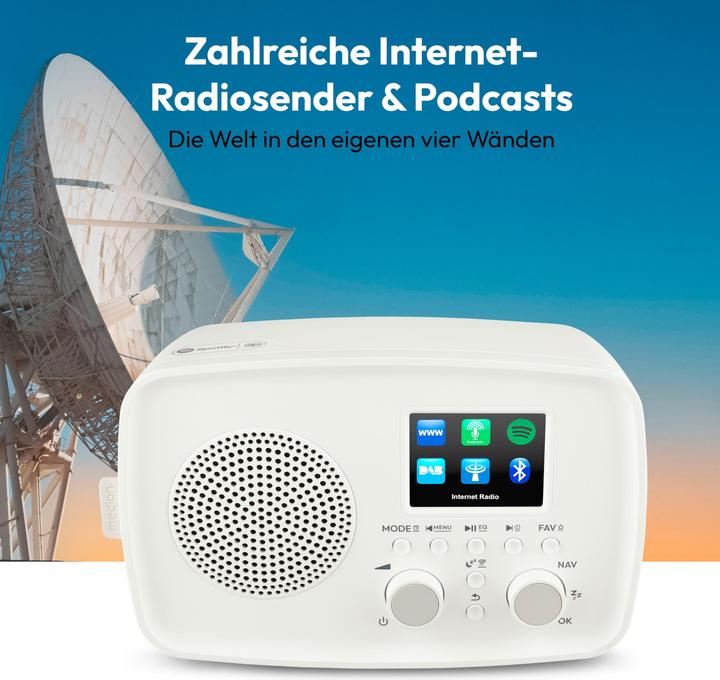 Produktbild Medion LIFE Internetradio IRE-1 (MD89318) weiss DAB+ Internetradio (DAB+, Internetradio, Bluetooth, WLAN)