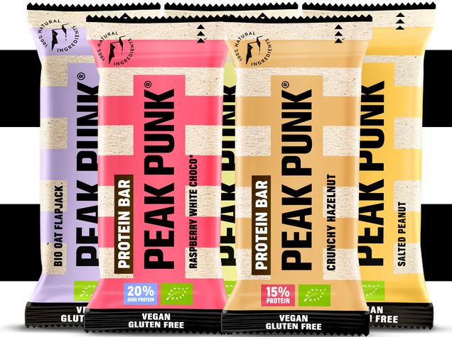 Peak Punk Bar Mix Taste Box (Hazelnut, Chocolate Peanut, Salted Peanut, Pistachio, Cashew, Blueberry Muffin, Almond, White Chocolate, Coconut, Raspberry White Chocolate, Dark Chocolate, 24 Stk., 1292 g)