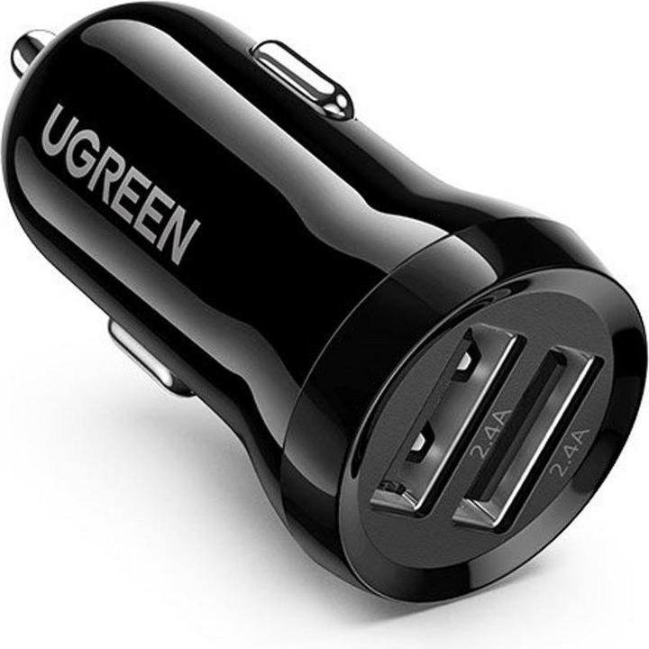 Ugreen car charger ED018, 2x USB, 24W (black)