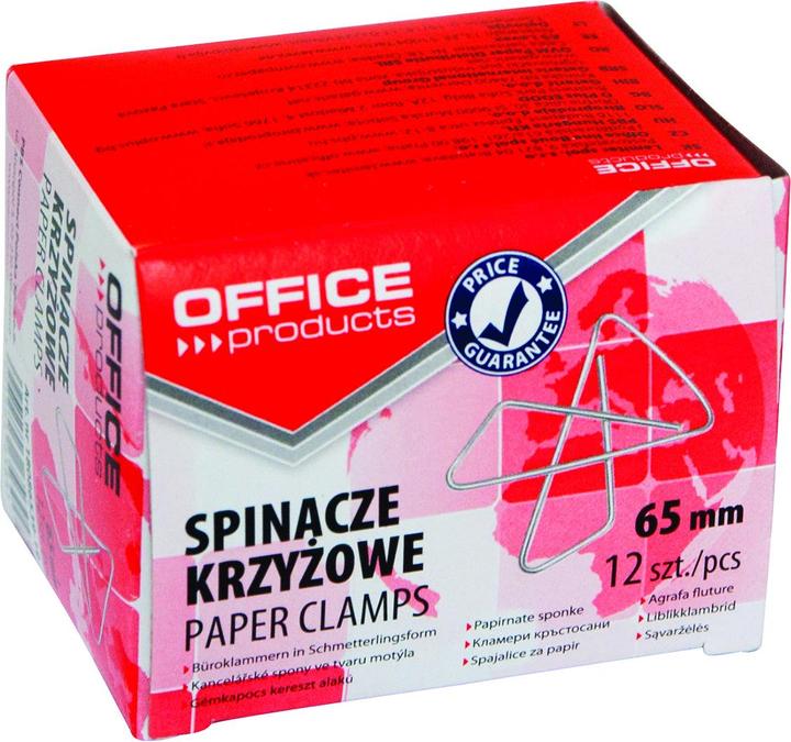 Office Products Paper clips, cross, 65mm, 12pcs, silver (12 x)