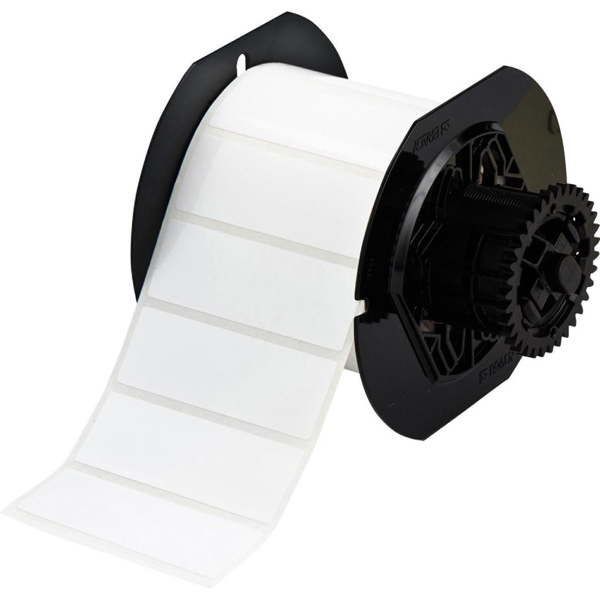 Brady, Etikettenrol, B33-18-483, polyester, wit, glanzend, 76,20 x 25,40 mm, extreem sterke lijm (1500 E.)