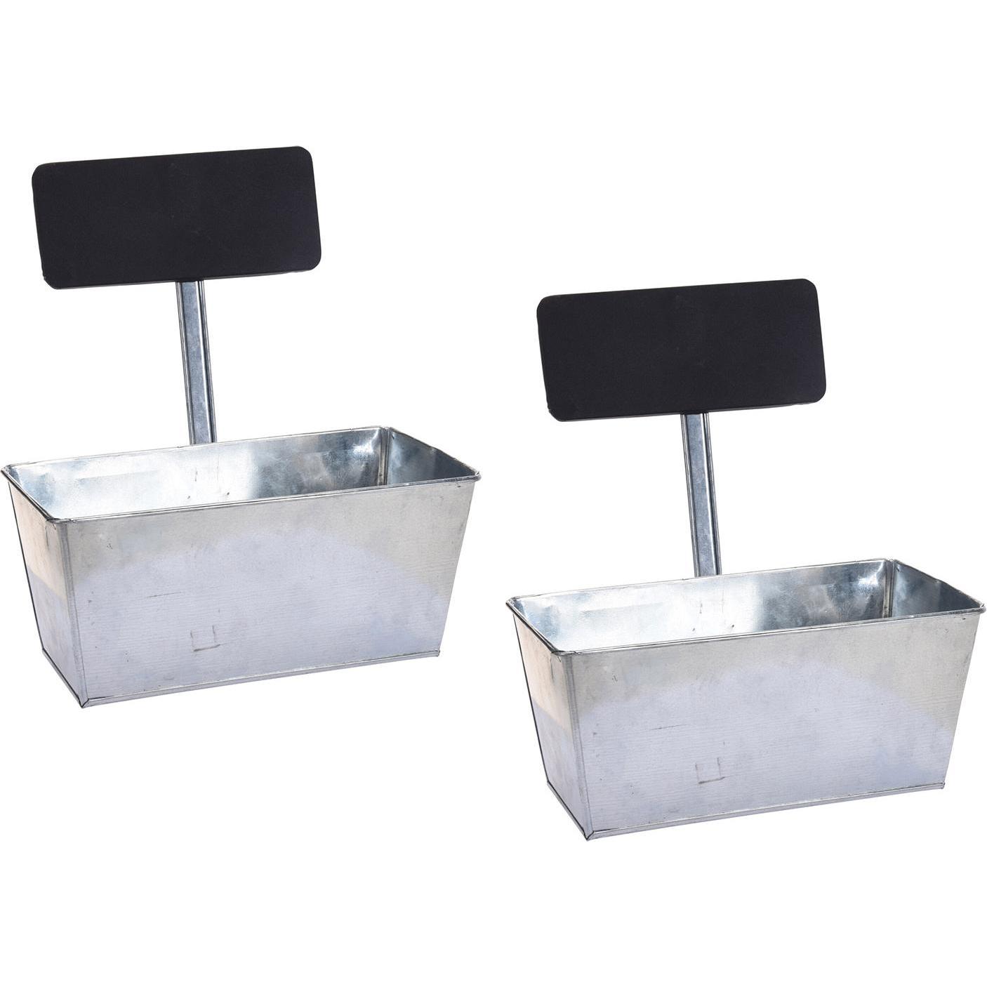 HTI-Living, Blumentopf, Blumenkasten 2er Set mit Beschriftungsfeld (12 cm)