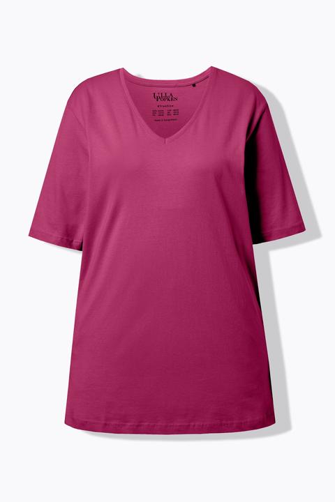 Actual product image Ulla Popken Basic V-Neck Relaxed Fit Short Sleeve Tee (68)