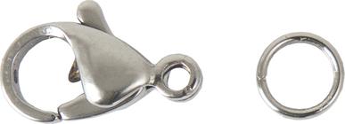 Immagine prodotto Rico Moschettone con occhiello, acciaio inox 10 mm, 2 pezzi, acciaio inox