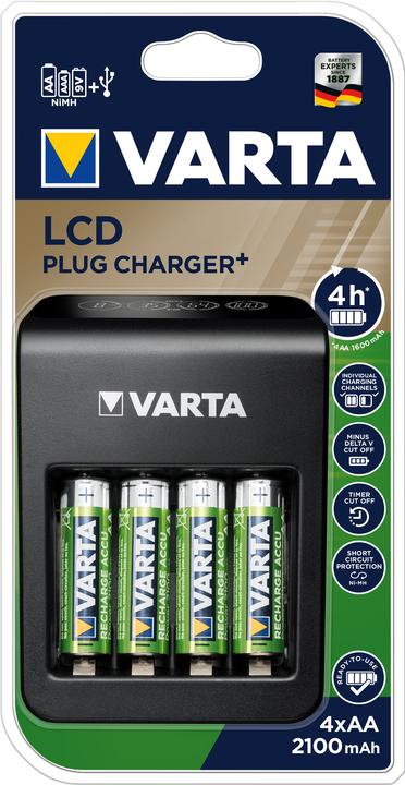 Varta LCD Plug Charger+ (1 pcs., AA, 2100 mAh, Battery + charger)