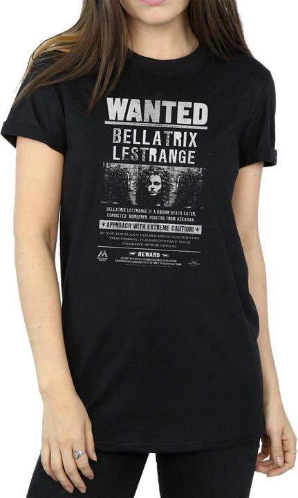 Actual product image Womens/Ladies Bellatrix Lestrange Wanted Poster Cotton Boyfriend T-Shirt (XL)