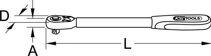 Actual product image KS Tools Telescopic reversible ratchet (1/2")