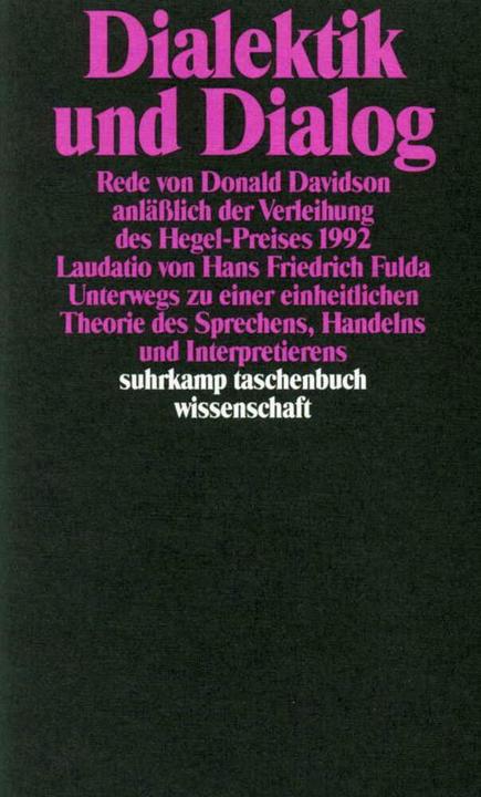 Produktbild Dialektik und Dialog (Deutsch, Donald Davidson, 1993)