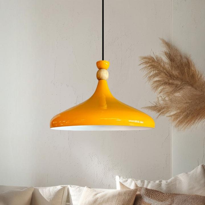 Actual product image Bamyum Champion Pendelleuchte Holz Gelb (E27)