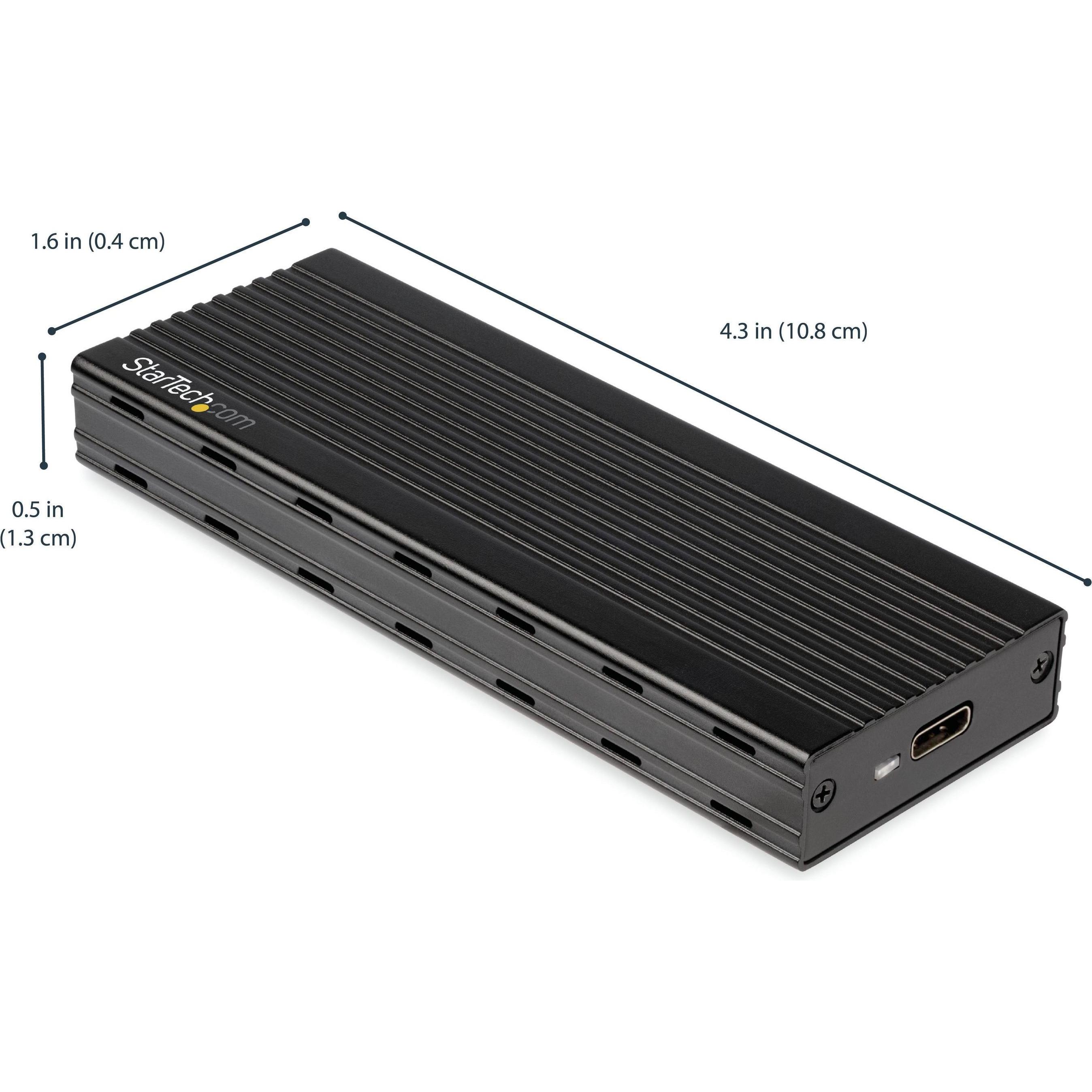 StarTech M.2 NVME (M.2 2242, M.2 2260, M.2 2230, M.2), Festplattengehäuse, Schwarz