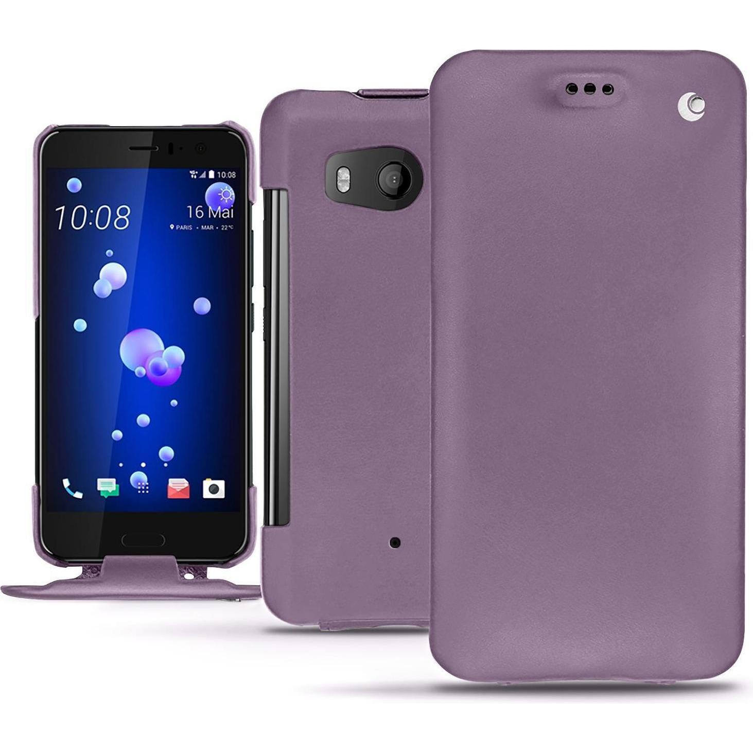 Noreve Lederschutzhülle vertikal (HTC U11), Smartphone Hülle, Violett