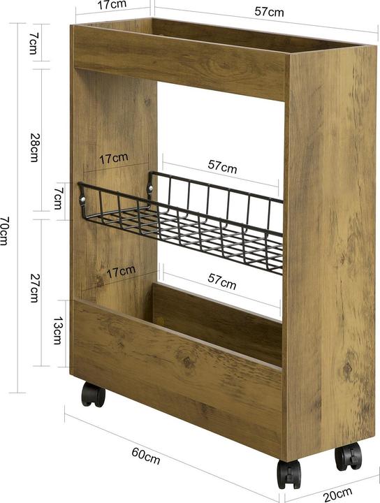 Produktbild SoBuy Nischenregal Mit 3 Etagen (20 x 70 x 60 cm)