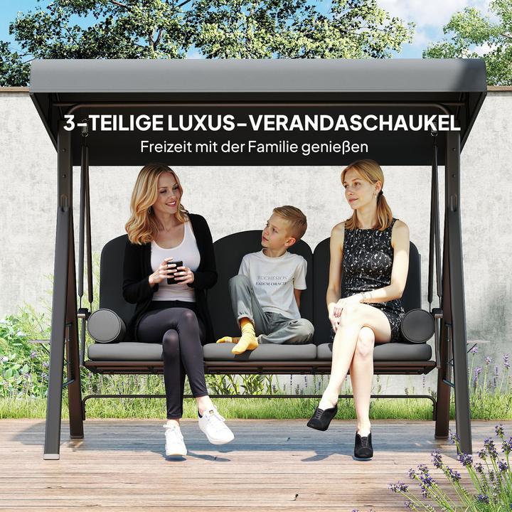 Immagine prodotto Outsunny Hollywoodschaukel Metall, Polyester Dunkelgrau