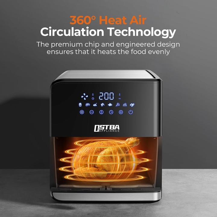 Produktbild Yashe Heissluftfritteuse mit Kuckfenster, 8 Programmen und Temperaturregelung für gesundes Frittieren