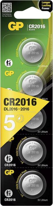 Produktbild GP Batteries Lithium Cell (5 Stk., CR2016, 90 mAh)