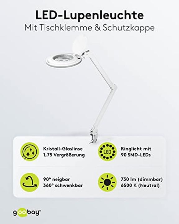 Produktbild Goobay LED-Klemm-Lupenleuchte, 9 W (730 lm)