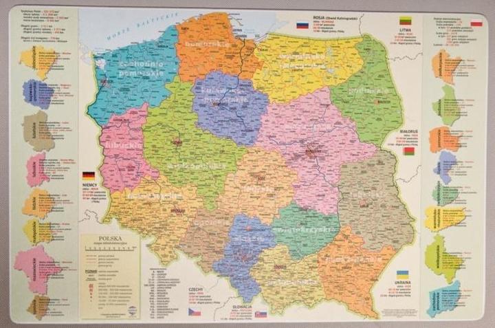 Zachem Sous-mains - Carte administrative de la Pologne