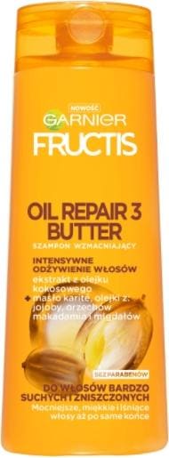 Produktbild Garnier New Fructis Oil Repair 3 Butter Shampoo For Dry And Damaged Hair 400Ml (400 ml, Flüssiges Shampoo)