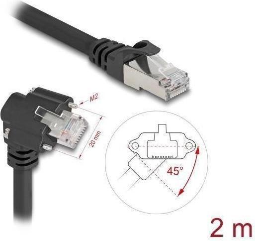 Actual product image Delock 80918 - Patchcable Cat.6, S/FTP, 2m, black (S/FTP, CAT6, 2 m)