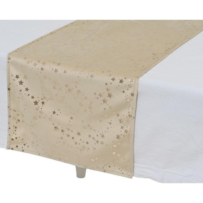 Decoris, Tischdecke, Tischläufer - Samt mit Sternen - ca. 150 x 32 cm - 1 Stück
