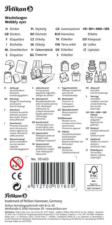 Produktbild Pelikan Wackelaugen-Sticker, 1 Bogen … 18 Stck