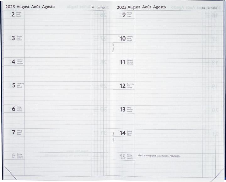 Valori nutrizionali e ingredienti Biella Agende business Compact (25 x 15 cm, 1 settimana / 1 pagina)