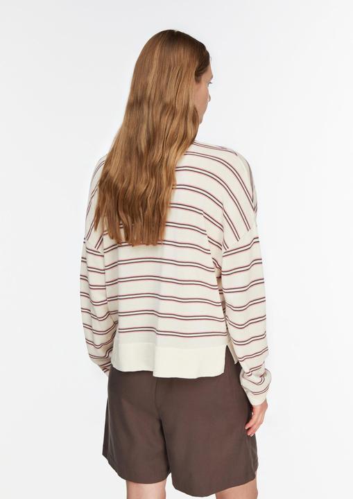 Produktbild Comma Gestreifter Feinstrickpullover aus Lyocell-Baumwoll-Mix mit Relaxed Fit (L)