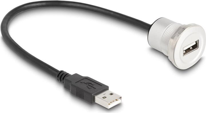 Immagine prodotto Delock Jack da pannello USB 2.0 tipo A con cavo a frusta (0.30 m, USB 2.0)