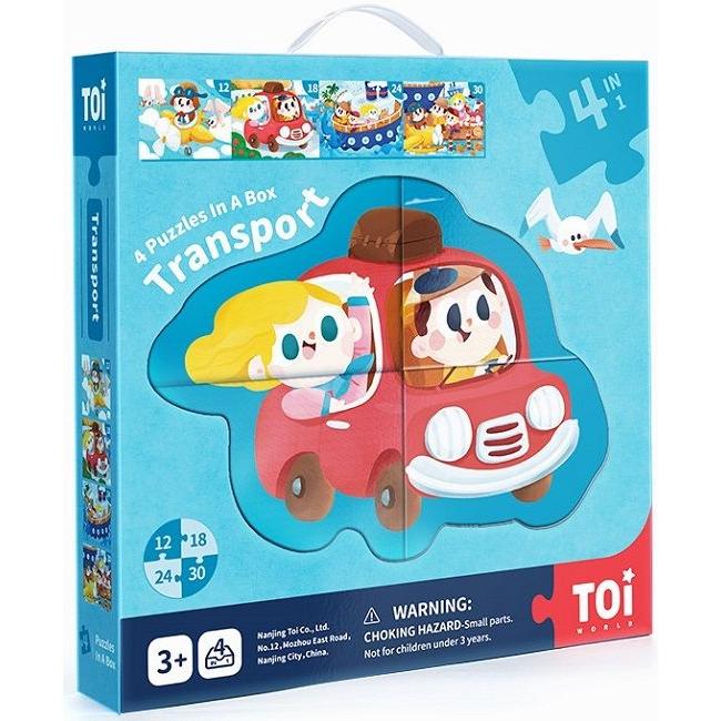 Toi World PuzzleStories 4 in 1 12/18/24/2430 pcs. Giga tracks 3+ Years The Vehicles TP394 (2430 Teile)