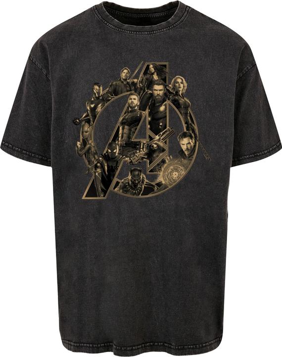 Absolute Cult Avengers Infinity War - Logo Acid Washed Oversized Tee - 116233 (L)