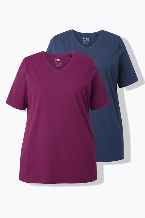 Actual product image Ulla Popken 2 Pack of Eco Cotton Basic Tees (60)