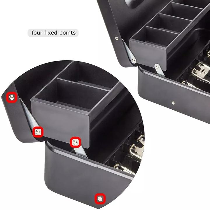 Produktbild Werkstein Metall Geldkassette 30x25x9cm mit Münzfach und Schlüssel Schwarz