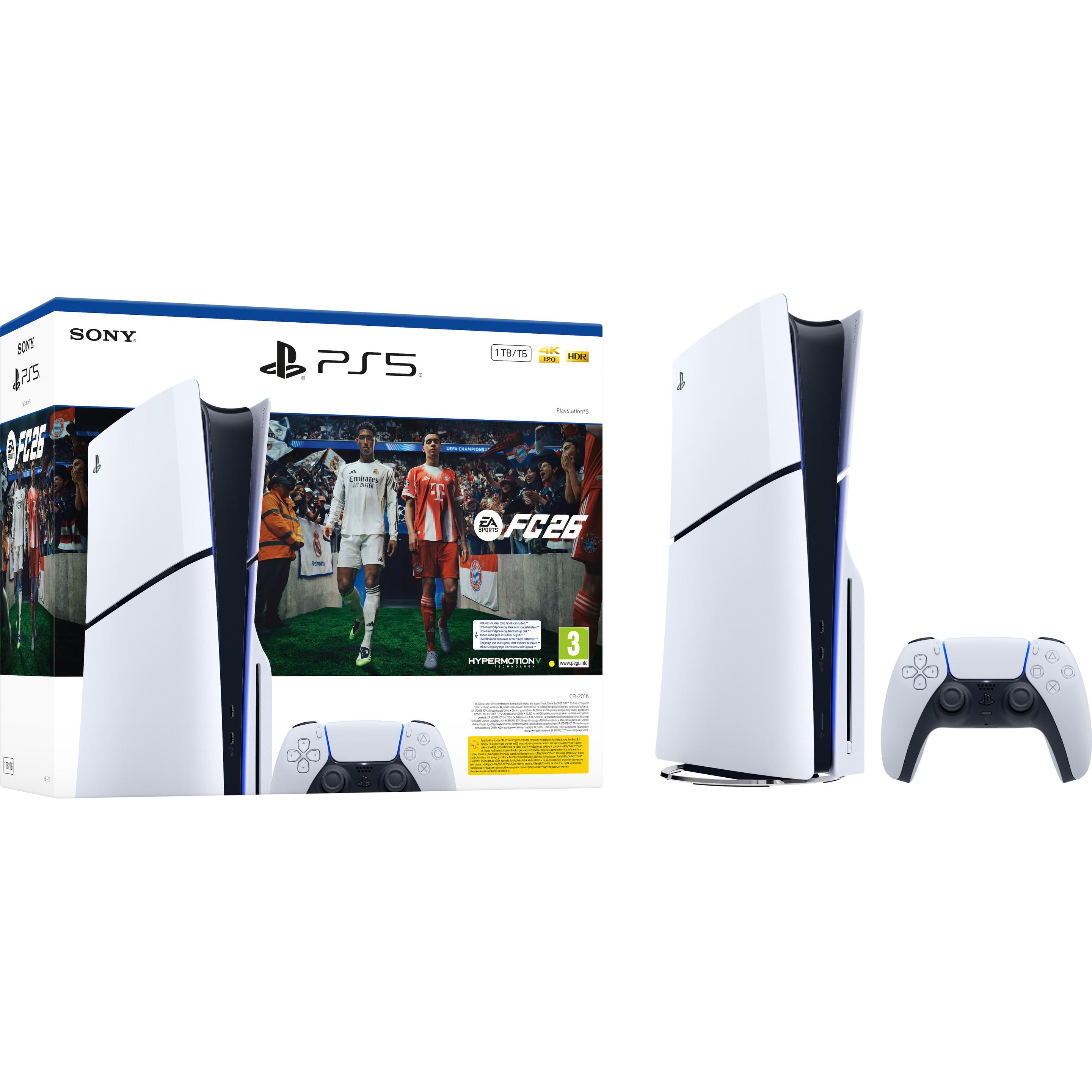 Sony Console Playstation 5 Slim Disc Version (EA Sports FC 26 Bundle) EU, Spielkonsole, Mehrfarbig