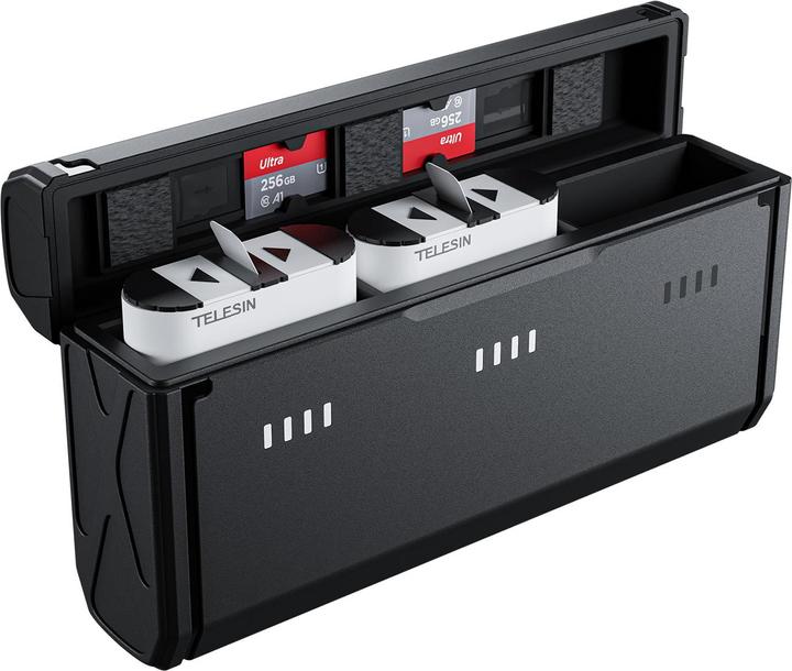 Image du produit Telesin Chargeur de poche à 3 emplacements et 2 kits de batteries Stamina pour GoPro Hero 9/10/11/12 (Hero 10, Héros 9, Hero 12, Hero 11)