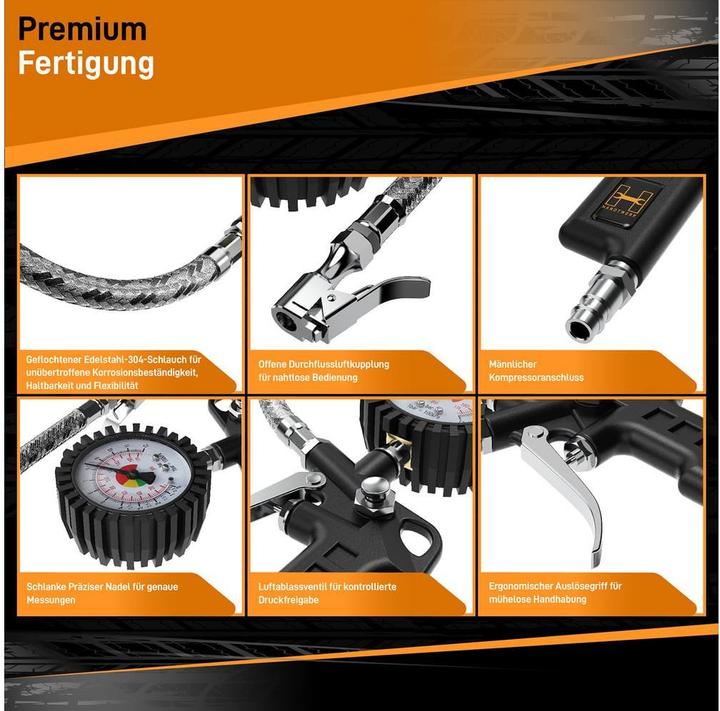 Produktbild Hardtwerk Druckluft-Reifenfüllmesser Messbereich: 012 bar