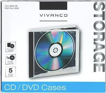 Actual product image Vivanco CD Jewel Case 5 Pack