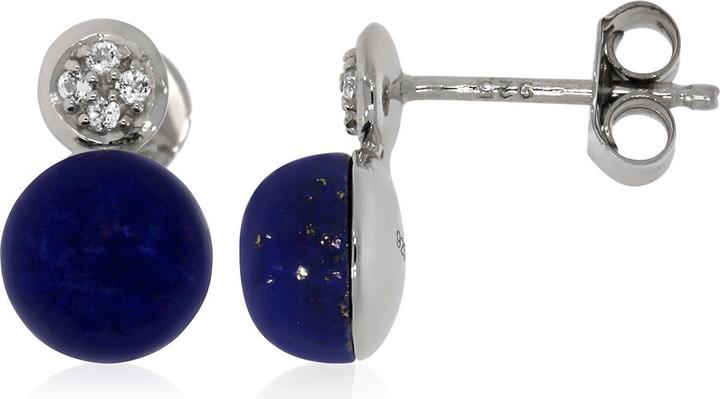 Actual product image Xen Stud earrings with lapis lazuli and white topaz approx. 2.07 ct. rhodium-plated (925 Sterling silver)