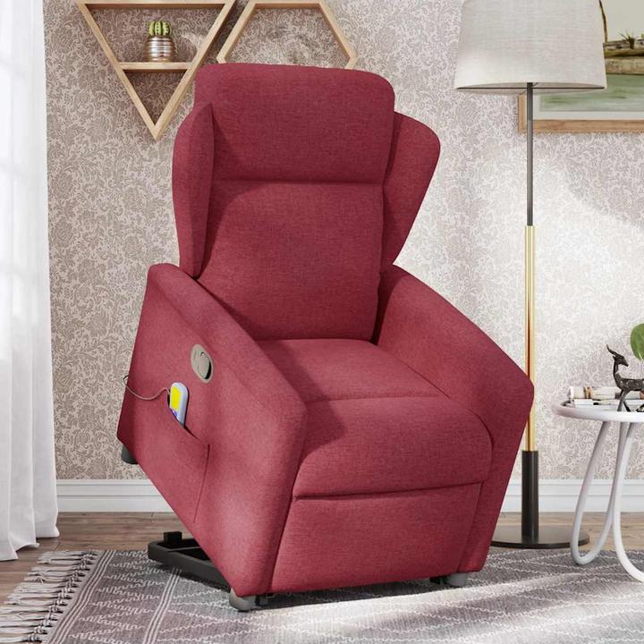 Produktbild VidaXL Massagesessel mit Aufstehhilfe Weinrot Stoff