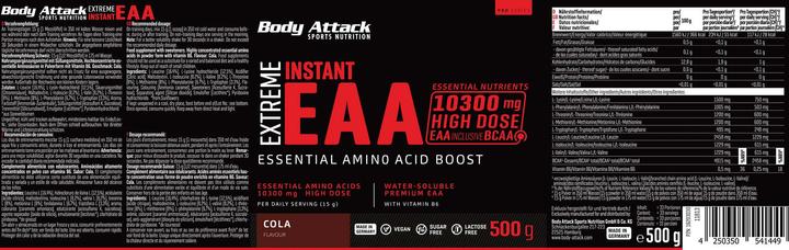 Actual product image Body Attack Extreme Instant EAA (500g can) (Powder, 500 g)