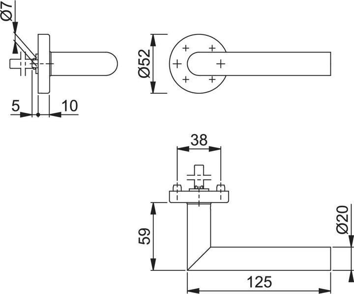 Image du produit Hoppe Demi-garniture à rosette Amsterdam E1400Z/42H Acier inoxydable F69 Carré 10 mm (Poignée de porte)