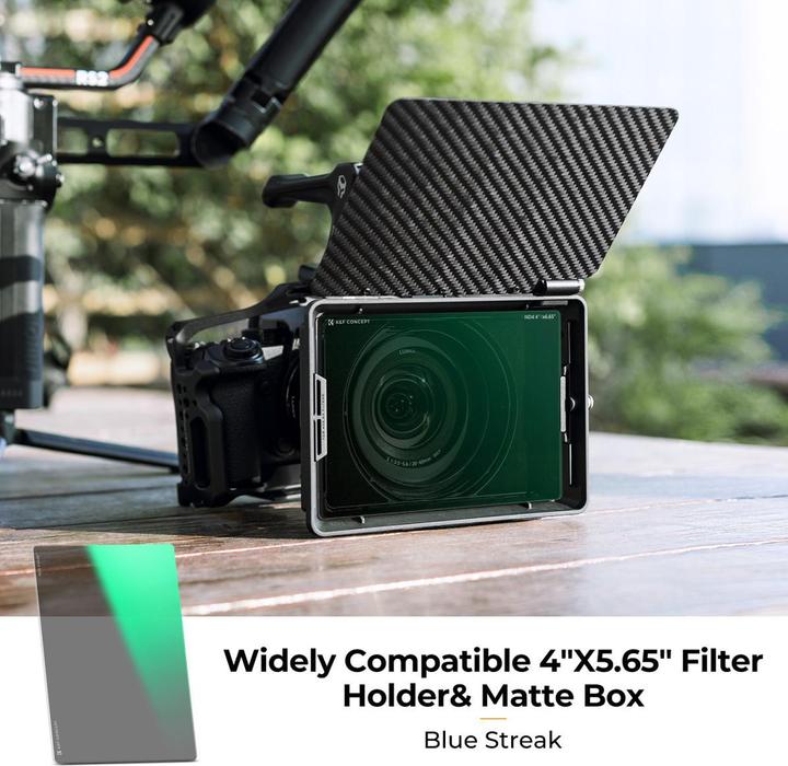 Image du produit K&F Concept Square Film Filter with Matte Box, 4X5.65 in, Thickness 4.0mm, ND4, Green Coated (NANO-X series) (Filtre gris neutre, 101.60 mm)