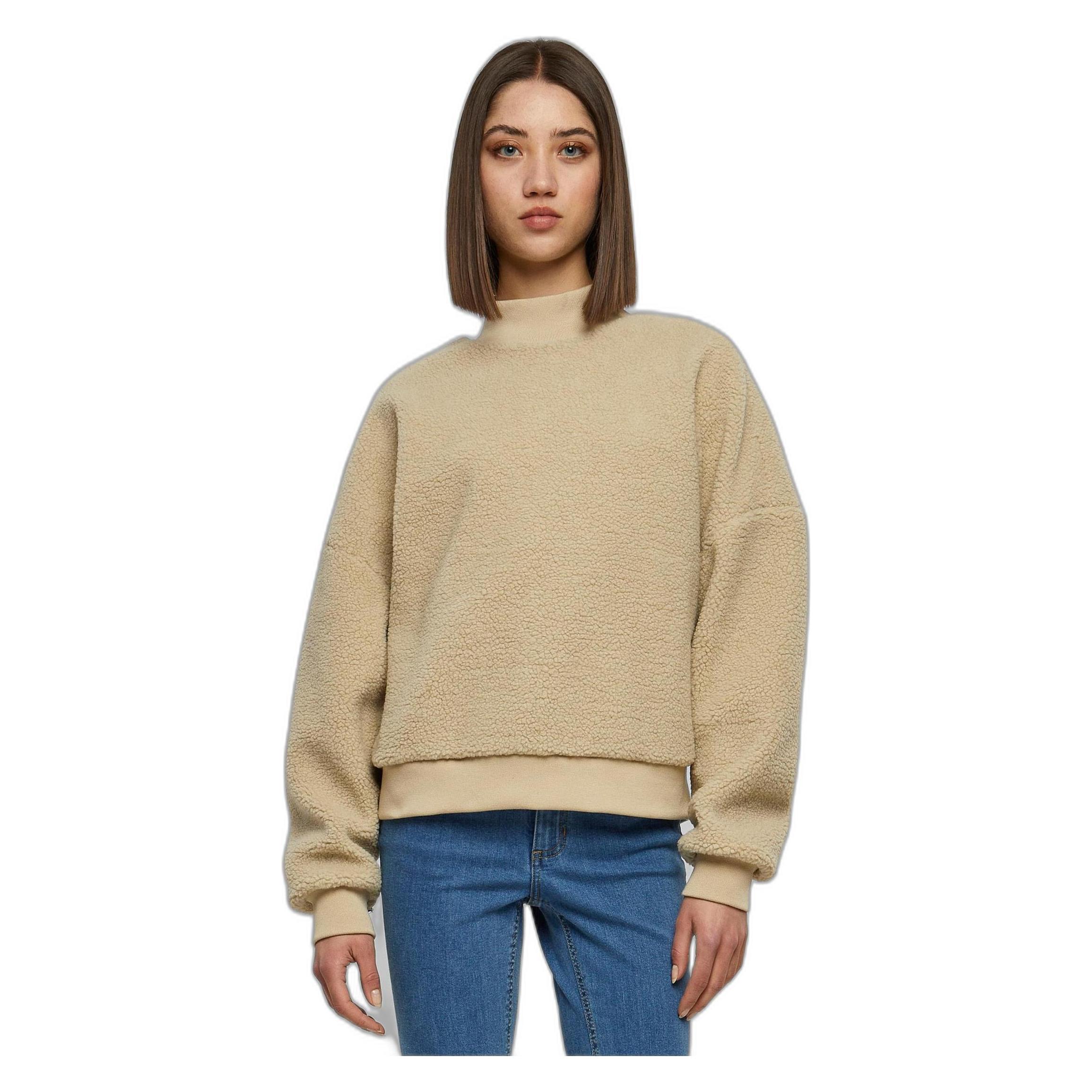 Urban Classics, Damen, Pullover, Ladies Sherpa Crewneck, Weiss, (M)